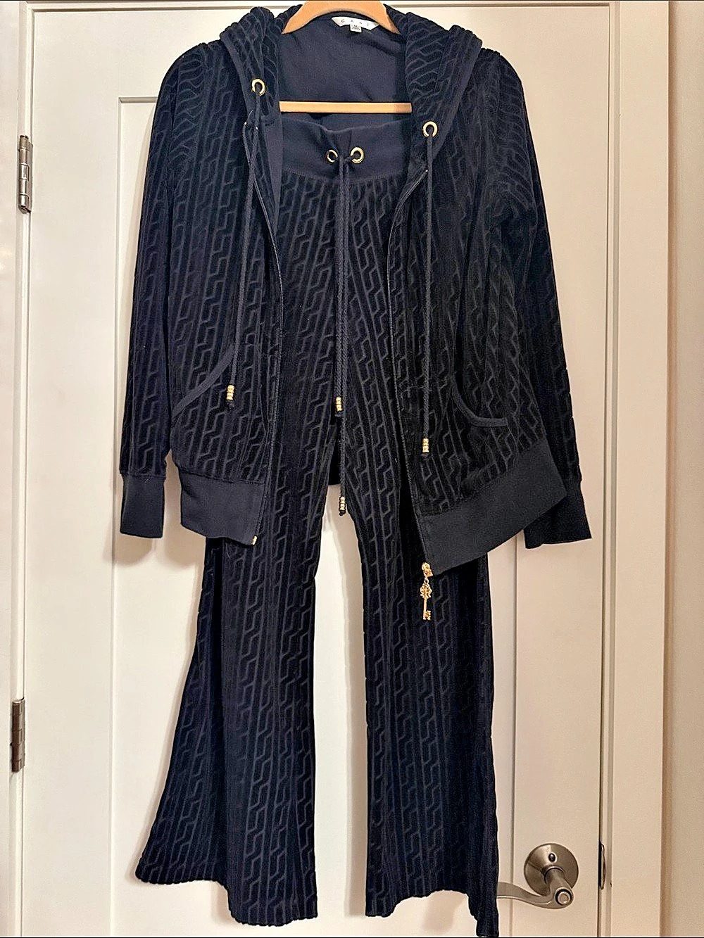 Cabi Black Textured Hooded Two-Piece Set